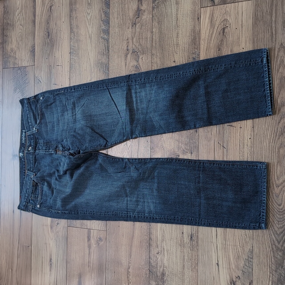 Seven 7 for all Mankind standard jeans, button fly, blue denim, men's 36 - Picture 2 of 15